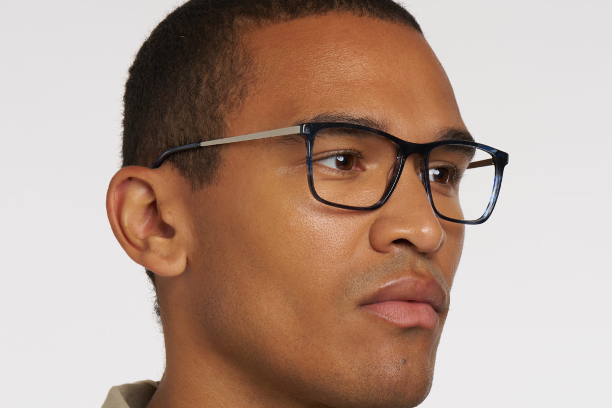 ALBAN – Lunette Rectangle BLEU FONCE pour Homme
