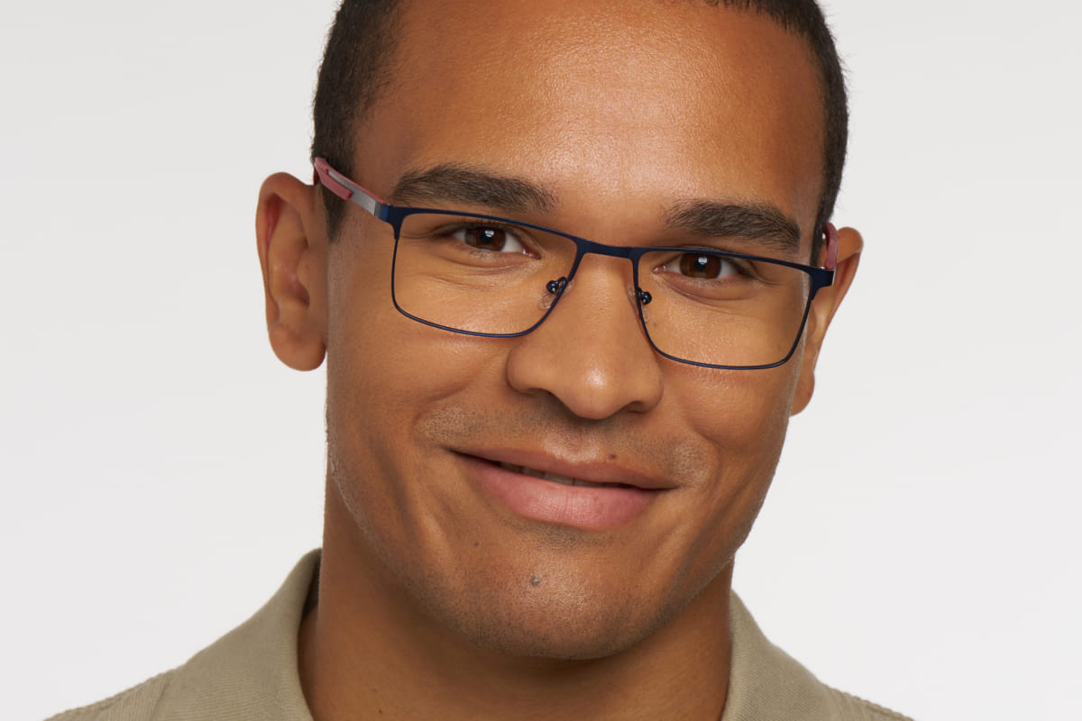 DYLAN – Lunette Rectangle BLEU MAT pour Homme