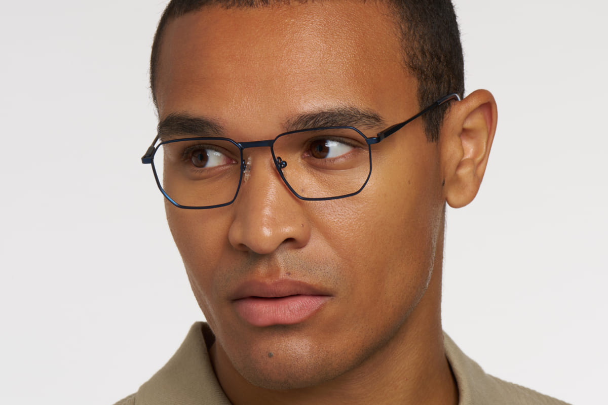 NILS – Lunette Rectangle BLEU MAT pour Homme