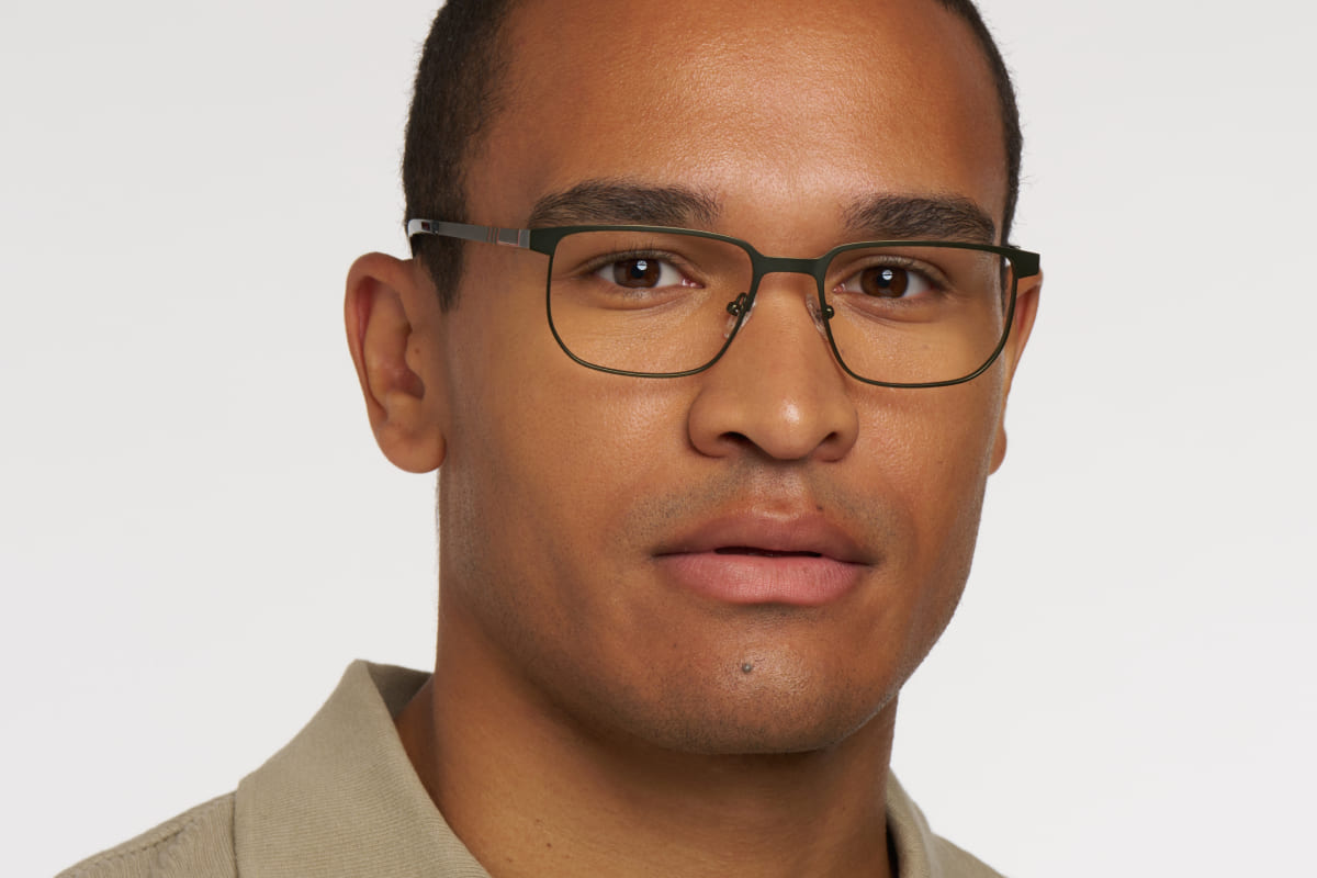 ANDRE – Lunette Rectangle KAKI MAT pour Homme