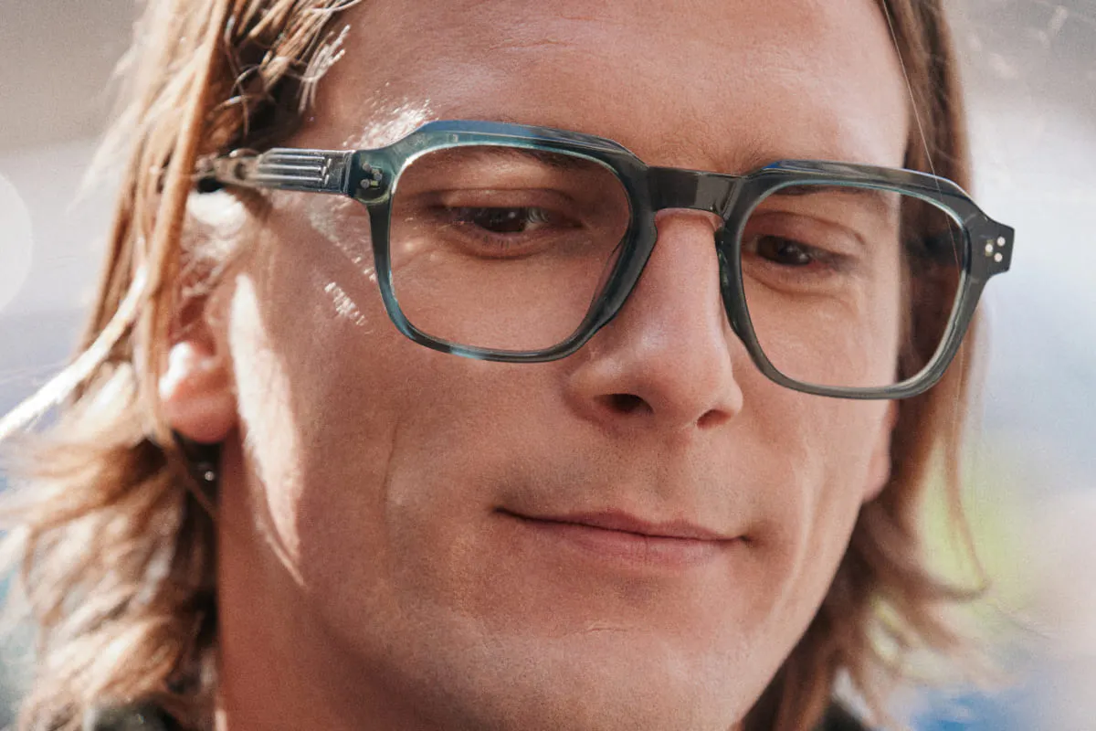 DANIEL – Lunette Carré VERT TRANSLU VERT STRIE pour Homme