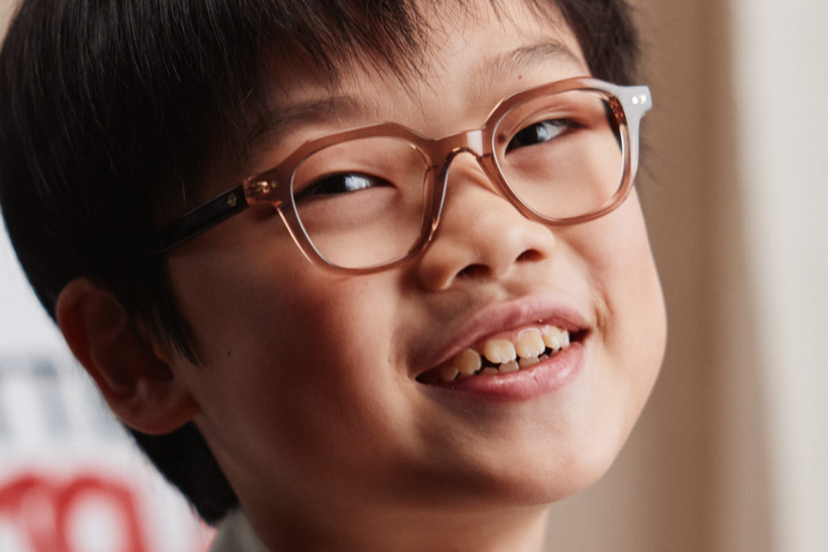 BARTHOLOME – Lunette Carré BRUN TRANSLU BRUN STRIÉ pour Enfant