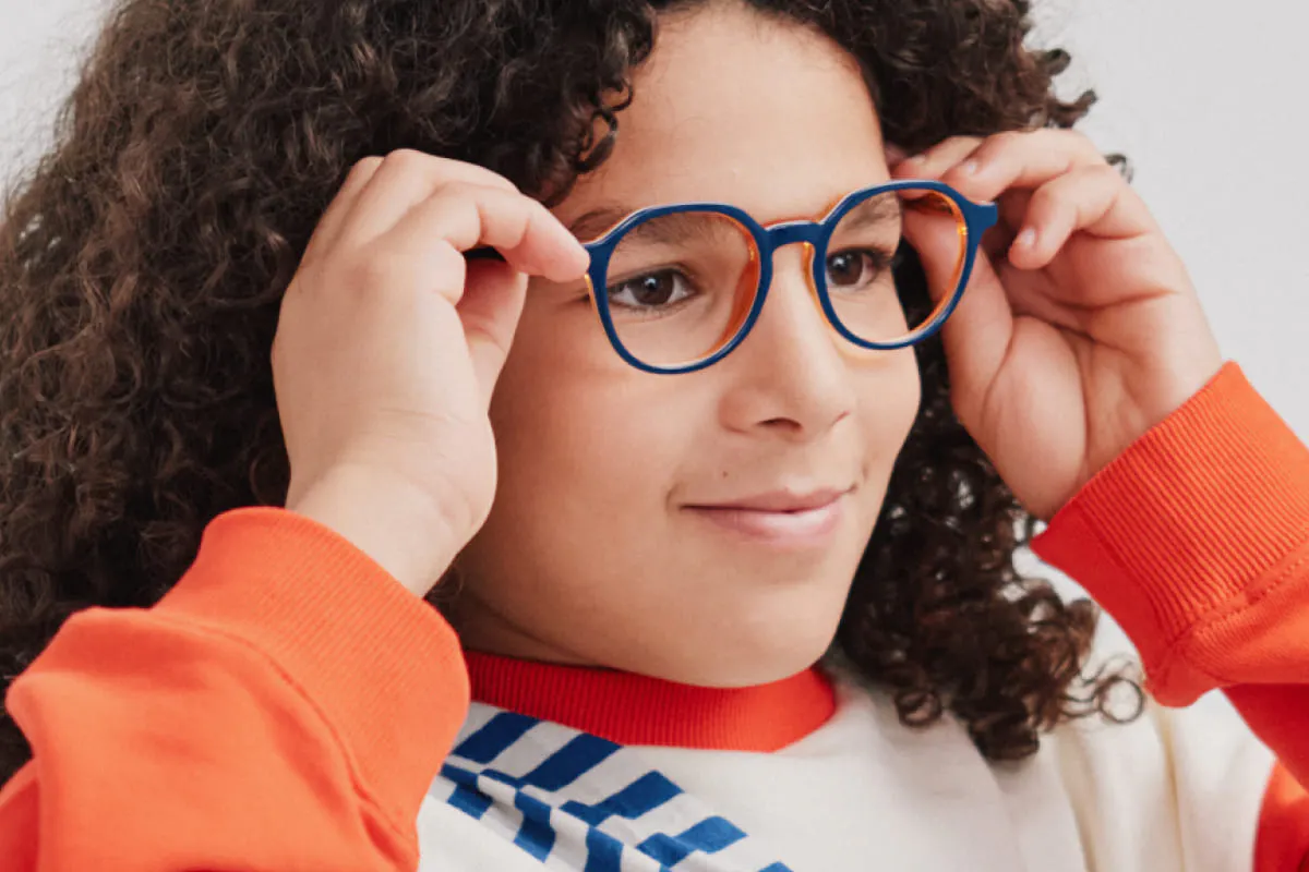 IWAN – Lunette Ronde BLEU ORANGE pour Enfant