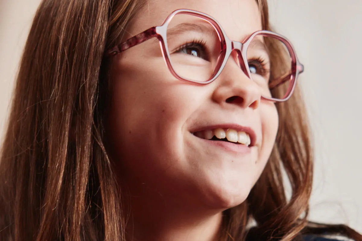 ARYA – Lunette Carré ROSE FONCE CRISTAL pour Enfant