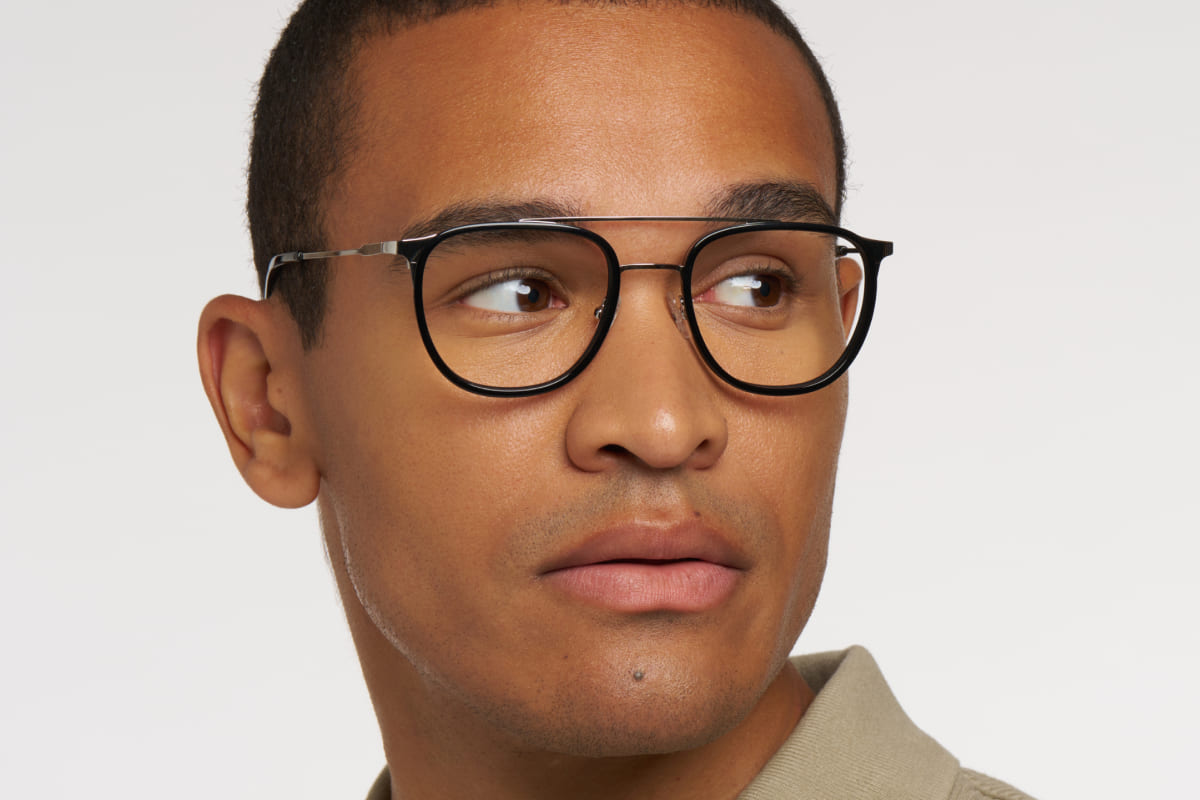 ANDY – Lunette Aviator ARGENT NOIR BRILLANT pour Homme