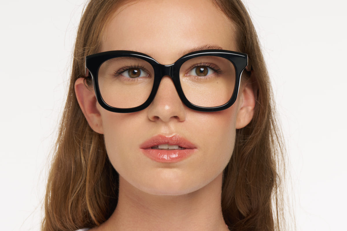 DONNA – Lunette Carré NOIR BRILLANT pour Femme