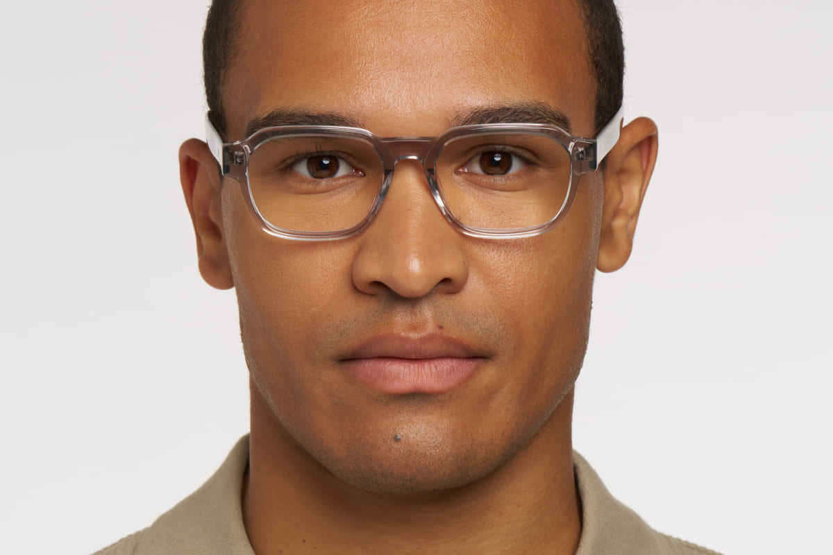 TOMMY – Lunette Rectangle GRIS CLAIR TRANSLU pour Homme