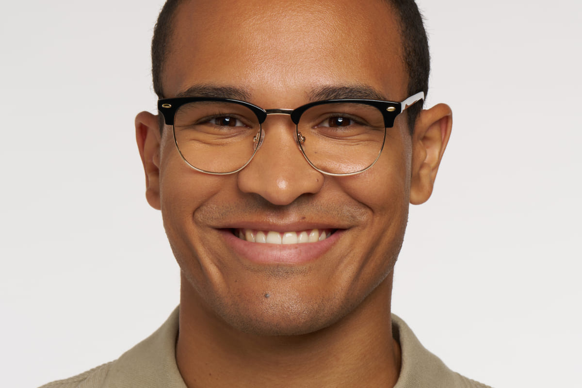 MIKAEL – Lunette Carré NOIR OR BRILLANT pour Homme