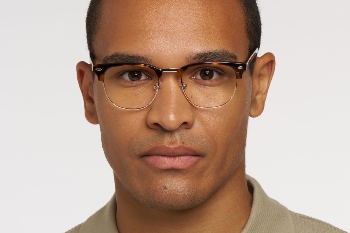 MIKAEL – Lunette Carré ECAILLE FONCEE OR BRILLANT pour Homme