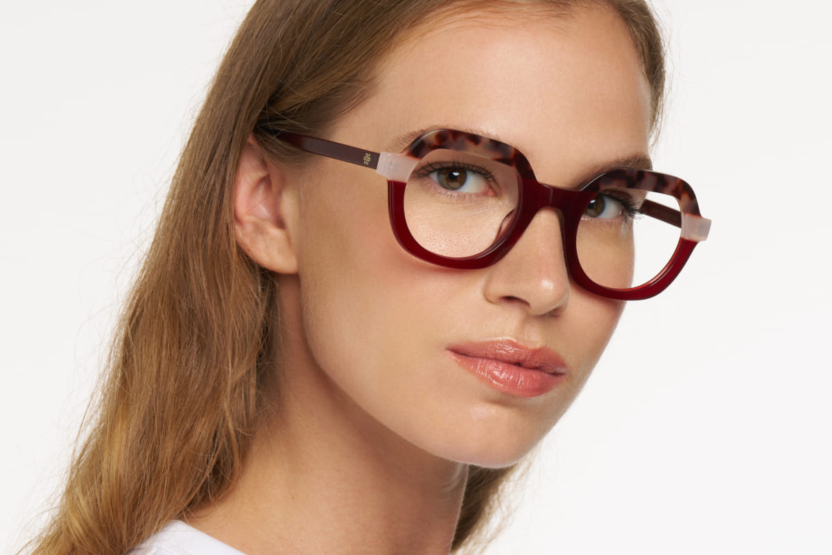 LEVANA – Lunette Carré ECAILLE ROSE BORDEAUX pour Femme