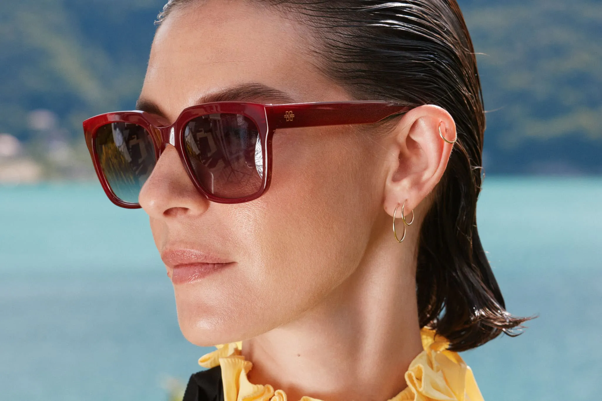 MATTIA – Lunette Carré BORDEAUX pour Femme