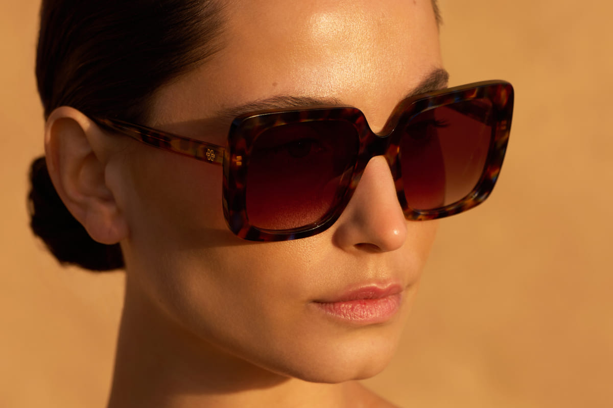 ELEONORA – Lunette Carré HAVANA BLEU pour Femme