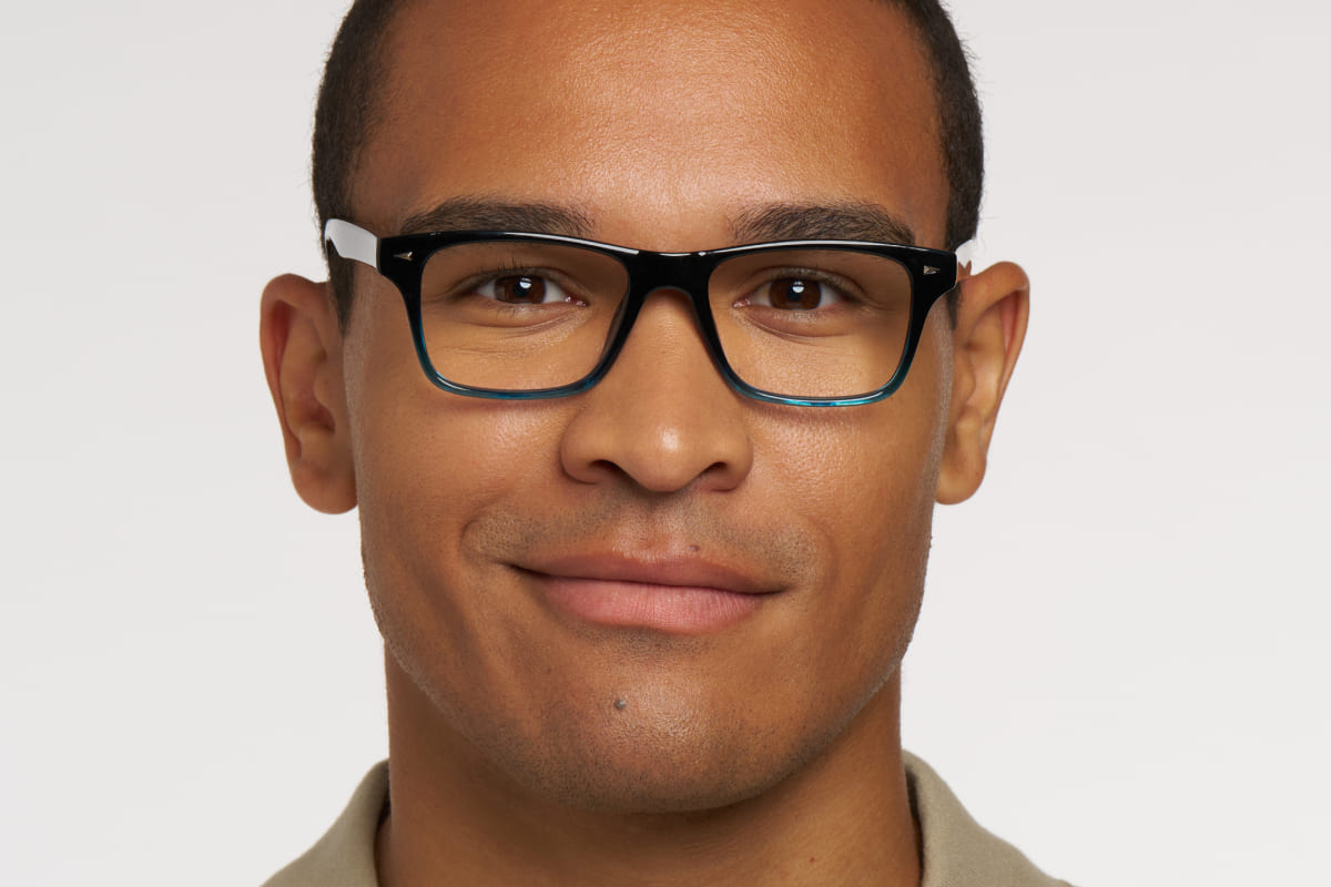 ELVIO – Lunette Rectangle BLEU FONCE DEGRADE pour Homme