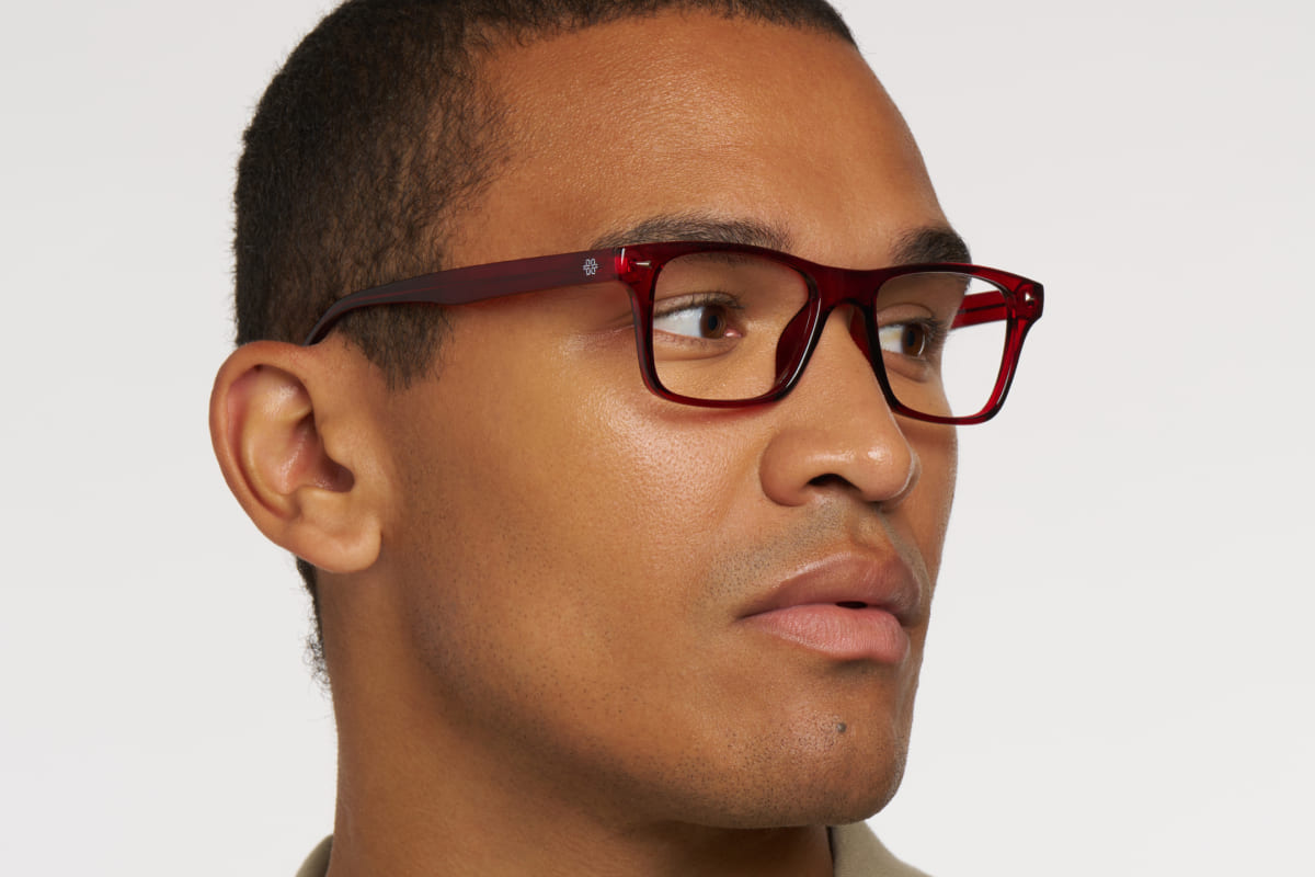 ELVIO – Lunette Rectangle BORDEAUX pour Mixte, Femme, Homme