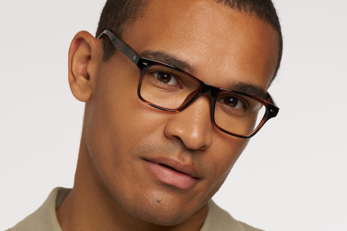 ELVIO – Lunette Rectangle ECAILLE BRILLANTE pour Femme, Homme, Mixte